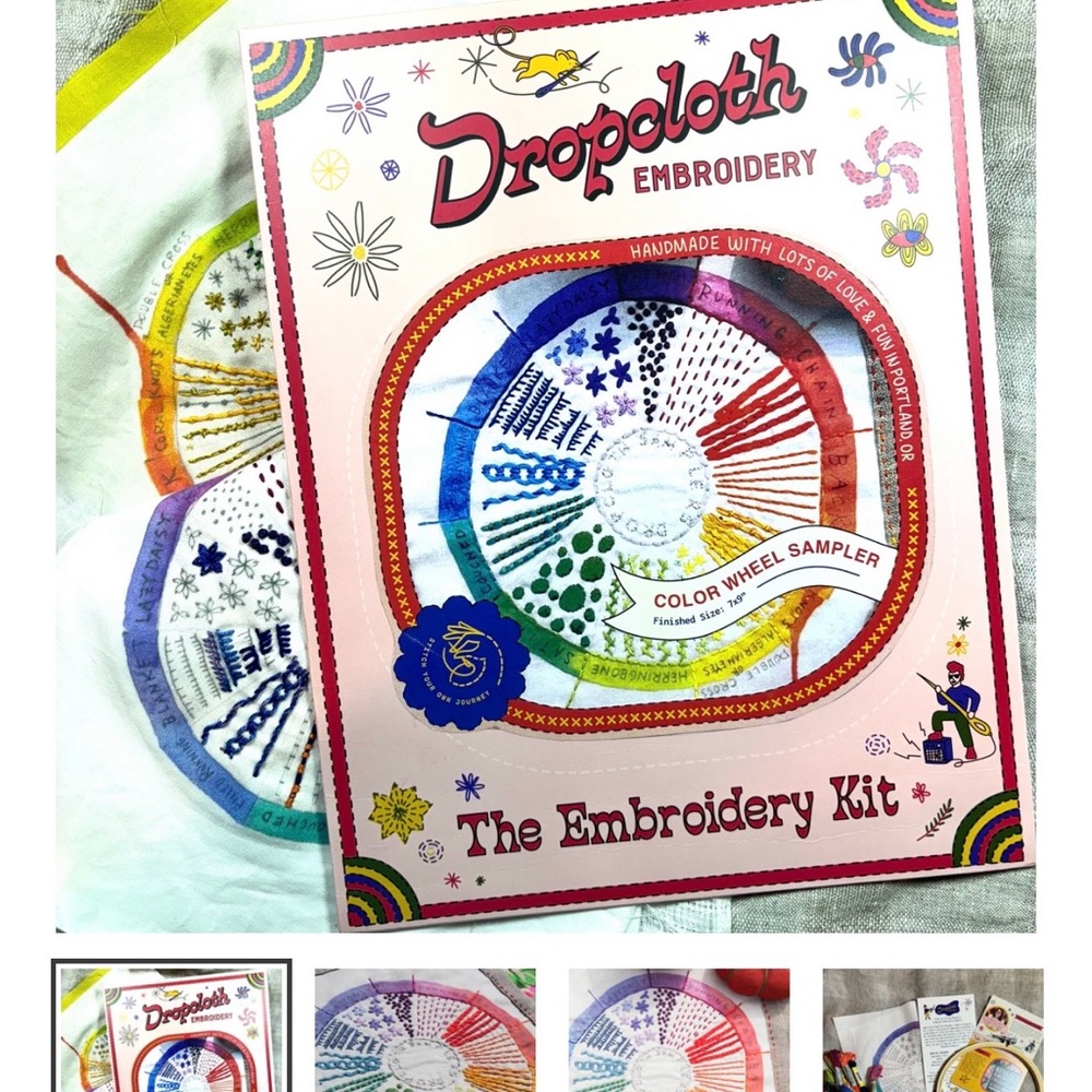 DROPCLOTH Colorwheel Embroidery Kit NWT
